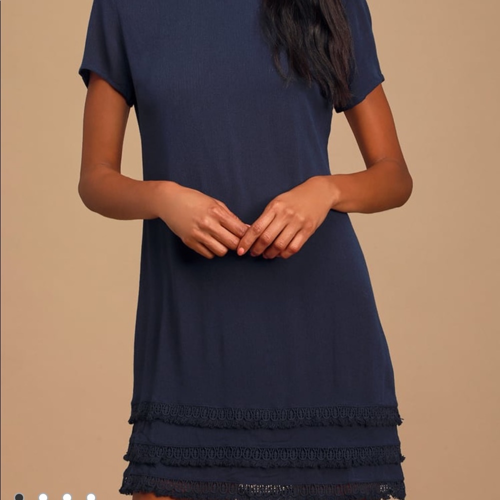 Buenos Aires Navy Blue Shift Dress